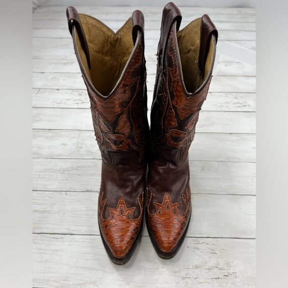 Frye Women’s Western Alligator Leather CowBoy Boots Size 9B - Picture 10 of 11